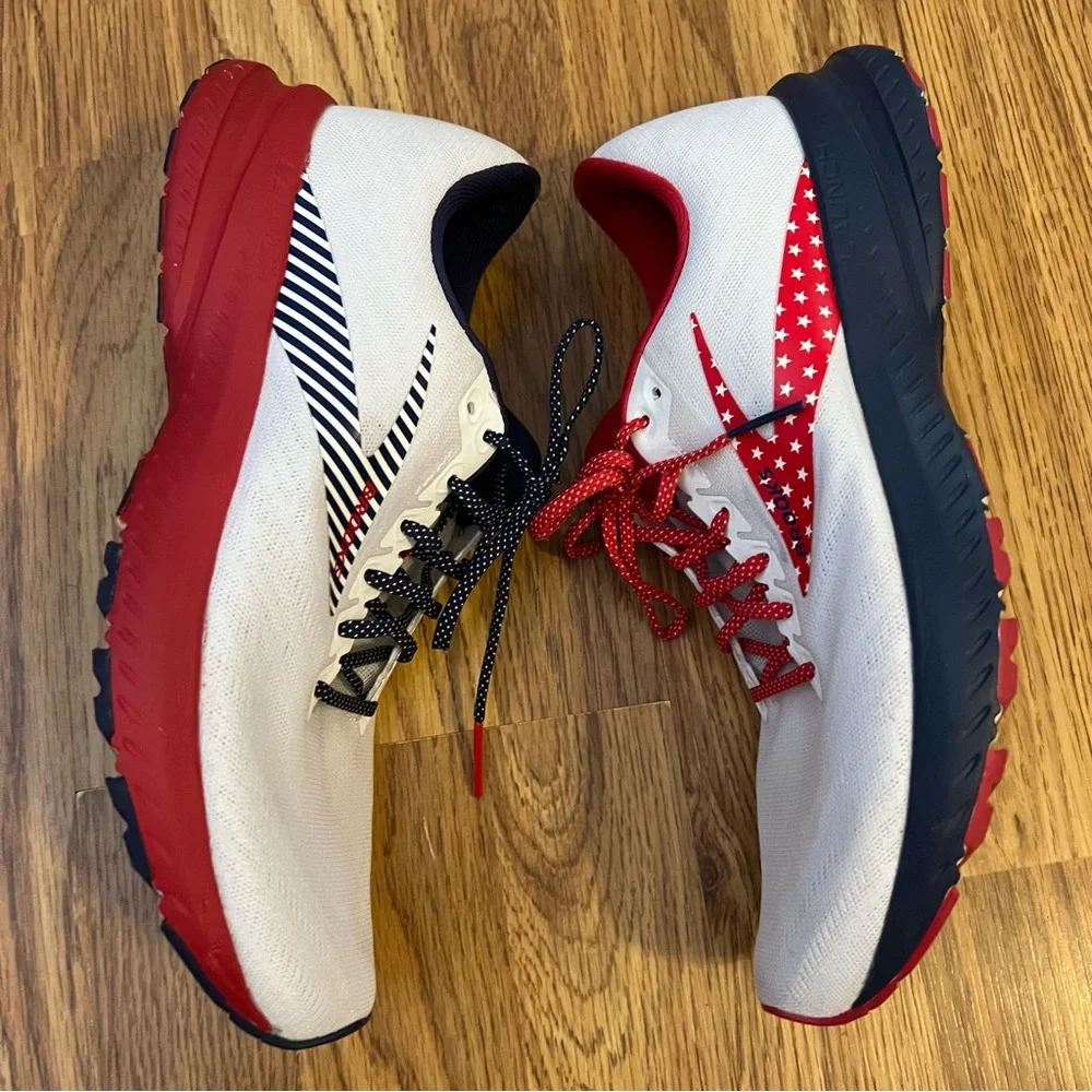 Brooks Launch 7 Red White and Blue USA Casual Running Olympic Sneakers - Picture 10 of 13